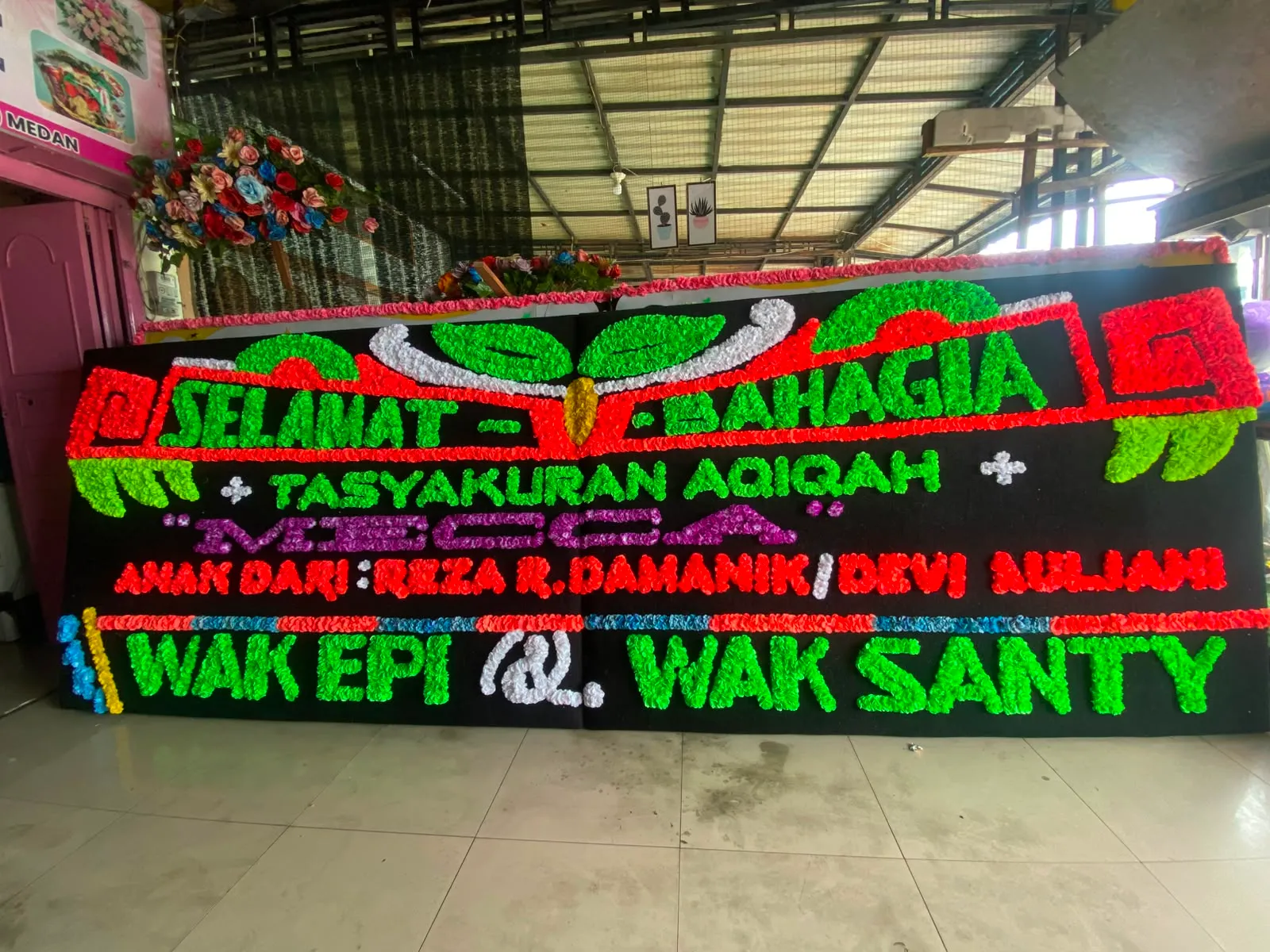 Papan Bunga Tasyakuran Aqiqah - Papan Bunga Khanaya Florist Medan