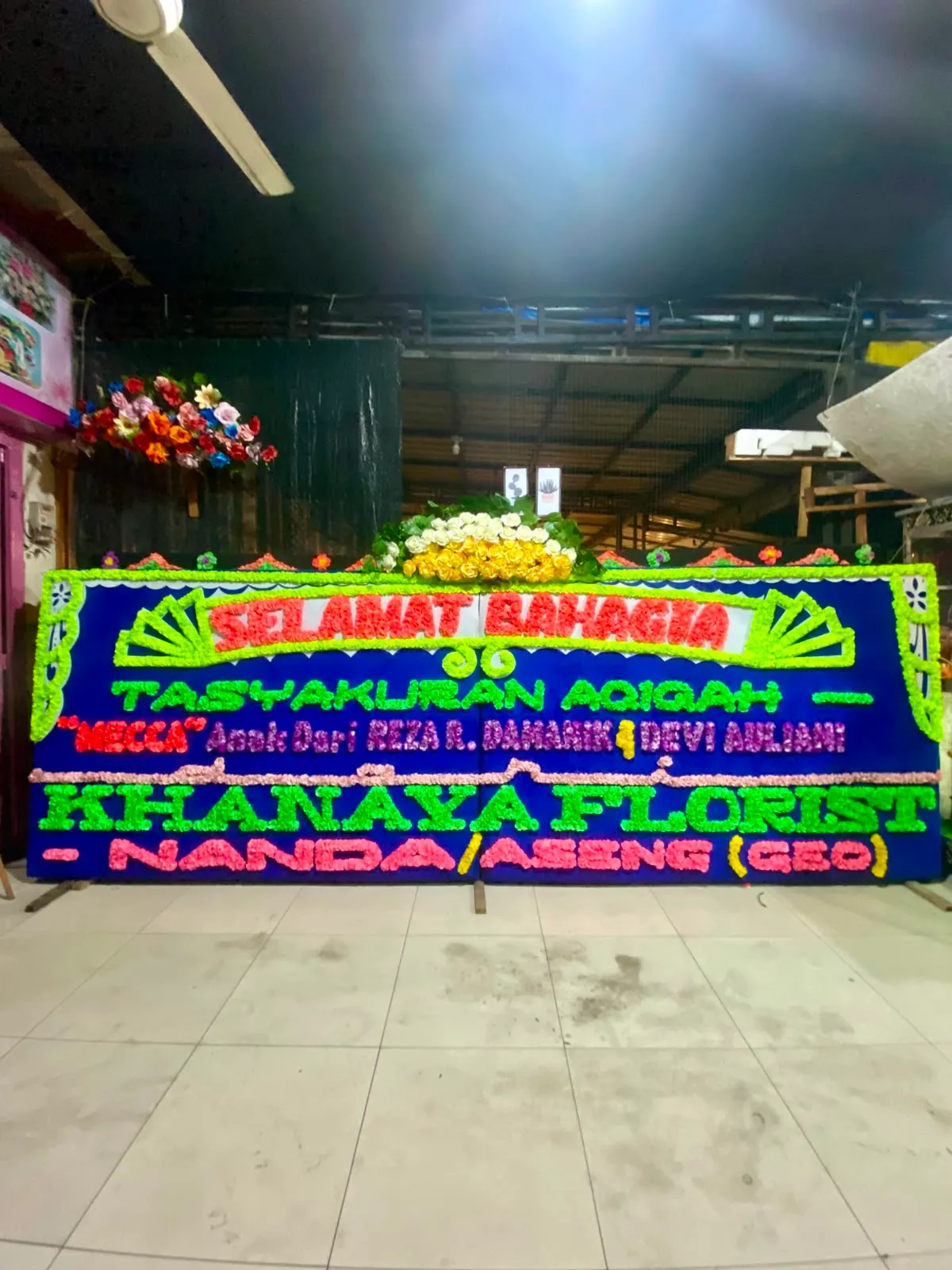 Papan Bunga Tasyakuran Aqiqah - Papan Bunga Khanaya Florist Medan